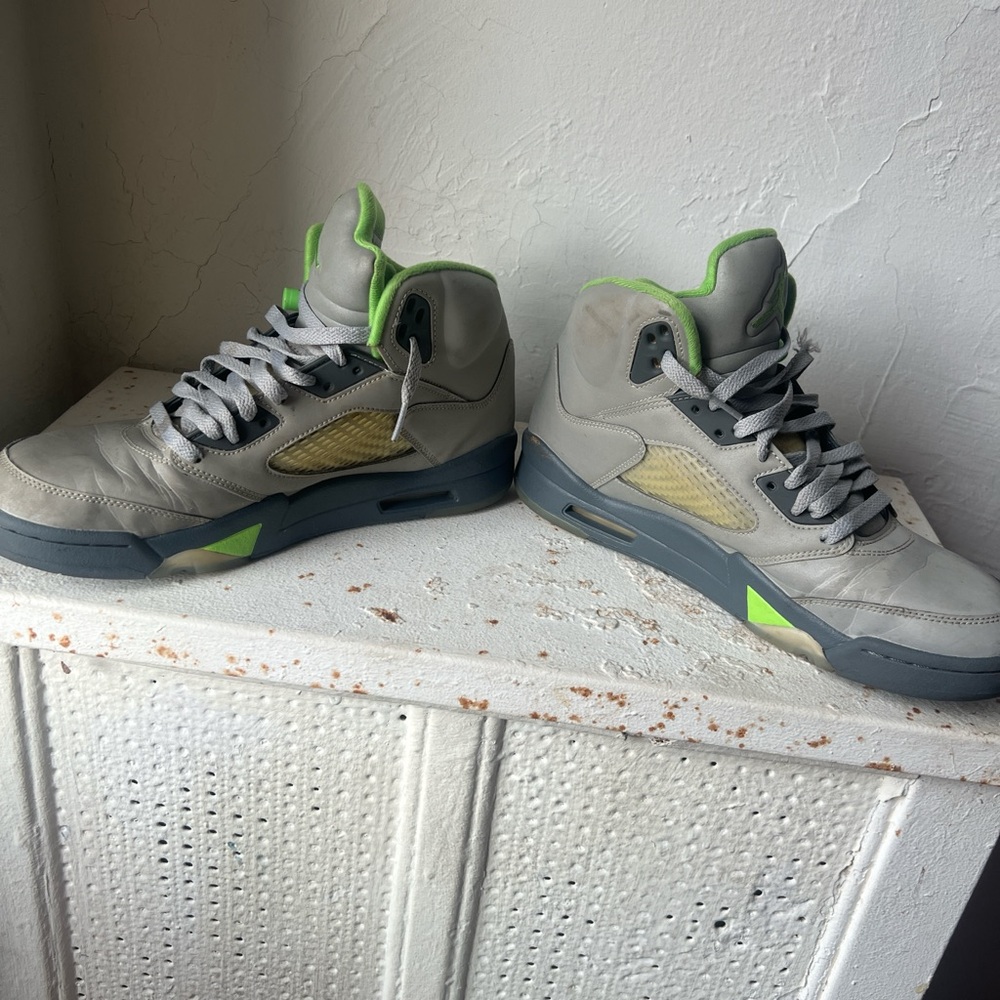 Men's Gray and Green Sneakers